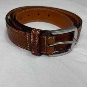 Men's T. B. Phelps Travis Moc Croc 100% Leather Belt, Rust,Sz 38, Made in USA